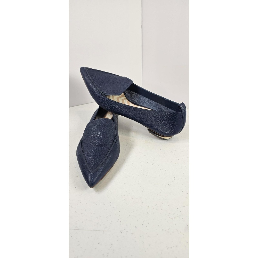 Nicholas Kirkwood Navy Textured Flats